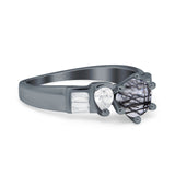 Art Deco Round Natural Stone Cocktail Ring
