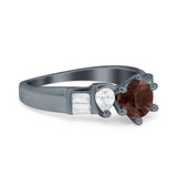Art Deco Round Natural Stone Cocktail Ring