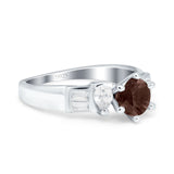 Art Deco Round Natural Stone Cocktail Ring