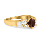 Art Deco Round Natural Stone Cocktail Ring