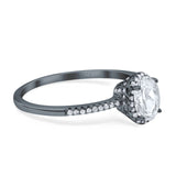 Art Deco Oval Hidden Halo Ring