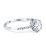 Art Deco Oval Hidden Halo Ring