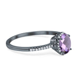 Art Deco Oval Hidden Halo Ring