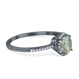 Art Deco Oval Hidden Halo Ring