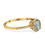 Art Deco Oval Hidden Halo Ring