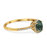Art Deco Oval Hidden Halo Ring