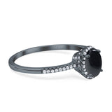 Art Deco Oval Hidden Halo Ring