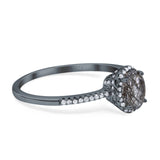 Art Deco Oval Hidden Halo Ring