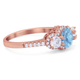 Three Stone Round Natural Stone Ring