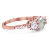 Three Stone Round Natural Stone Ring