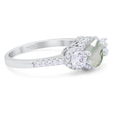 Three Stone Round Natural Stone Ring