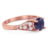 Vintage Style Round Natural Stone Ring