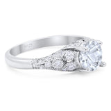 Vintage Style Round Natural Stone Ring