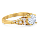 Vintage Style Round Natural Stone Ring