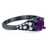 Vintage Style Round Natural Stone Ring