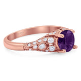 Vintage Style Round Natural Stone Ring