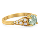 Vintage Style Round Natural Stone Ring