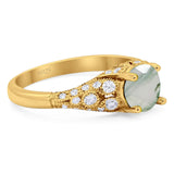 Vintage Style Round Natural Stone Ring