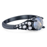 Vintage Style Round Natural Stone Ring