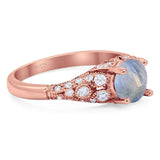 Vintage Style Round Natural Stone Ring