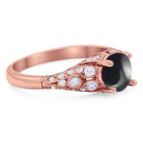 Vintage Style Round Natural Stone Ring