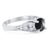 Vintage Style Round Natural Stone Ring