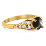 Vintage Style Round Natural Stone Ring