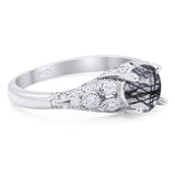 Vintage Style Round Natural Stone Ring