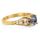 Vintage Style Round Natural Stone Ring