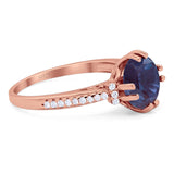 Round Natural Stone Solitaire Ring