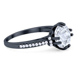 Round Natural Stone Solitaire Ring