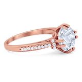 Round Natural Stone Solitaire Ring