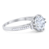 Round Natural Stone Solitaire Ring