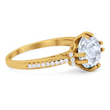 Round Natural Stone Solitaire Ring