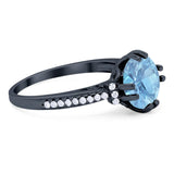 Round Natural Stone Solitaire Ring