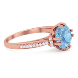 Round Natural Stone Solitaire Ring