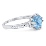 Round Natural Stone Solitaire Ring