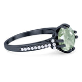 Round Natural Stone Solitaire Ring