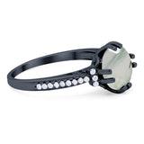 Round Natural Stone Solitaire Ring