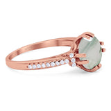 Round Natural Stone Solitaire Ring