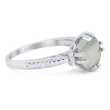 Round Natural Stone Solitaire Ring