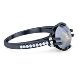 Round Natural Stone Solitaire Ring