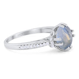 Round Natural Stone Solitaire Ring