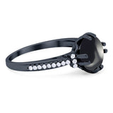 Round Natural Stone Solitaire Ring