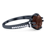 Round Natural Stone Solitaire Ring