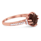 Round Natural Stone Solitaire Ring