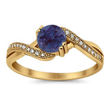 Art Deco Round Natural Stone Twisted Ring