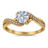 Art Deco Round Natural Stone Twisted Ring