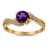 Art Deco Round Natural Stone Twisted Ring