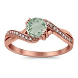 Art Deco Round Natural Stone Twisted Ring